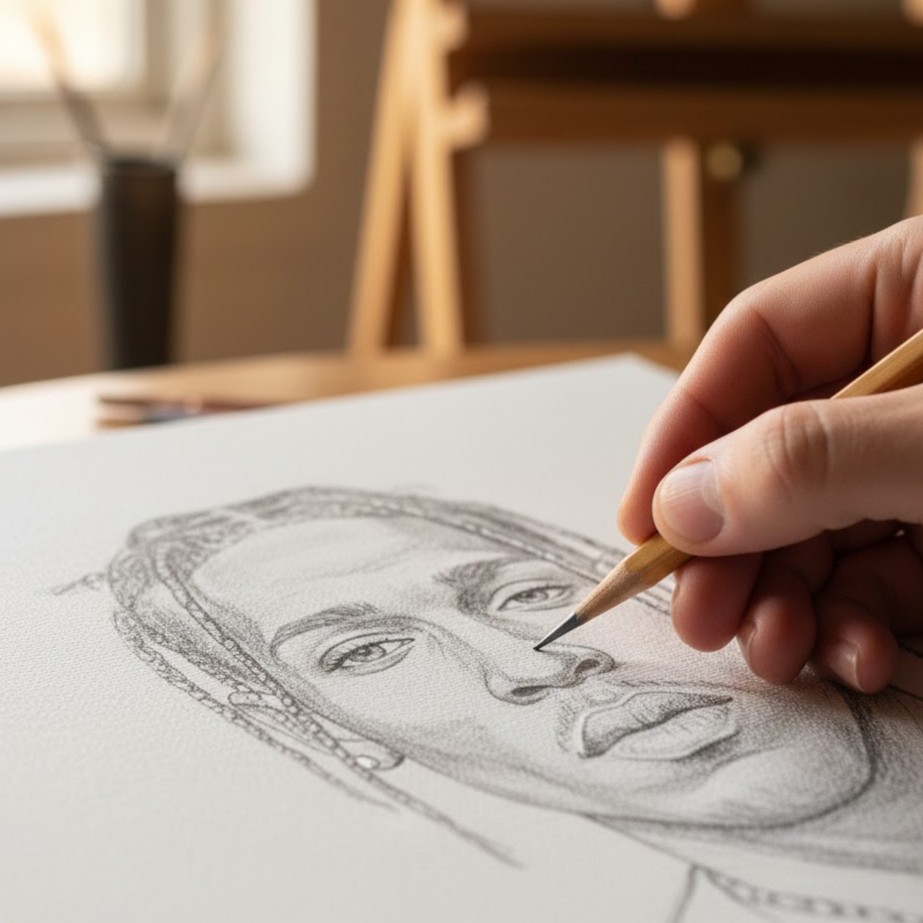 Processus création peinture acrylique pochette album